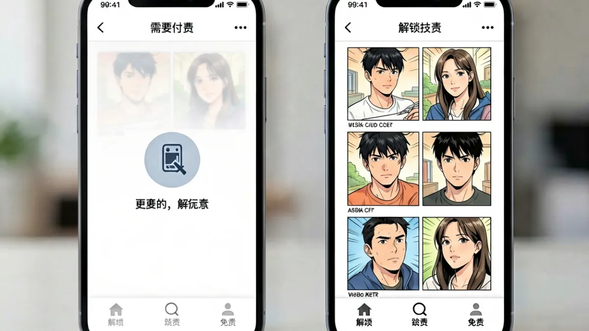 九妖漫画 - 多个漫画平台付费解锁章节界面的对比截图，呈现不同平台的消费门槛差异